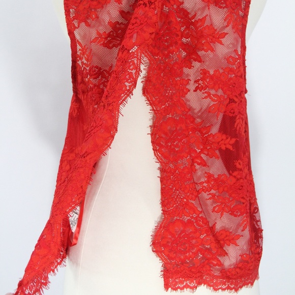 Free People Lace Tank Top Open Back Shirt Red - Picture 5 of 8